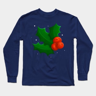 Super Cute Christmas Holly Long Sleeve T-Shirt